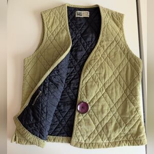 Habitat Clothes To Live In Quilted "Avocado" Green Vest
